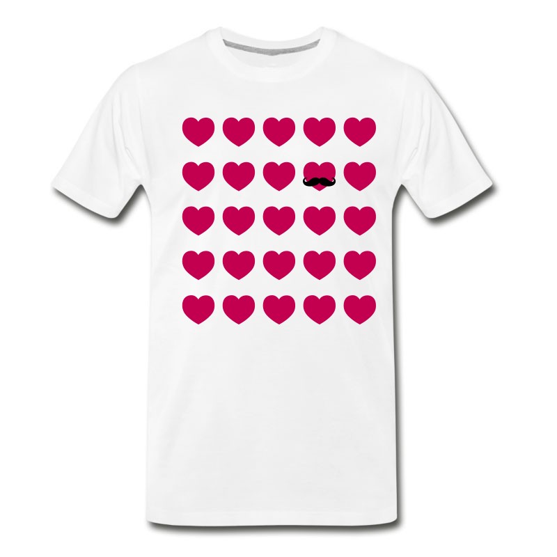 Men's Hearts Moustache T-Shirt