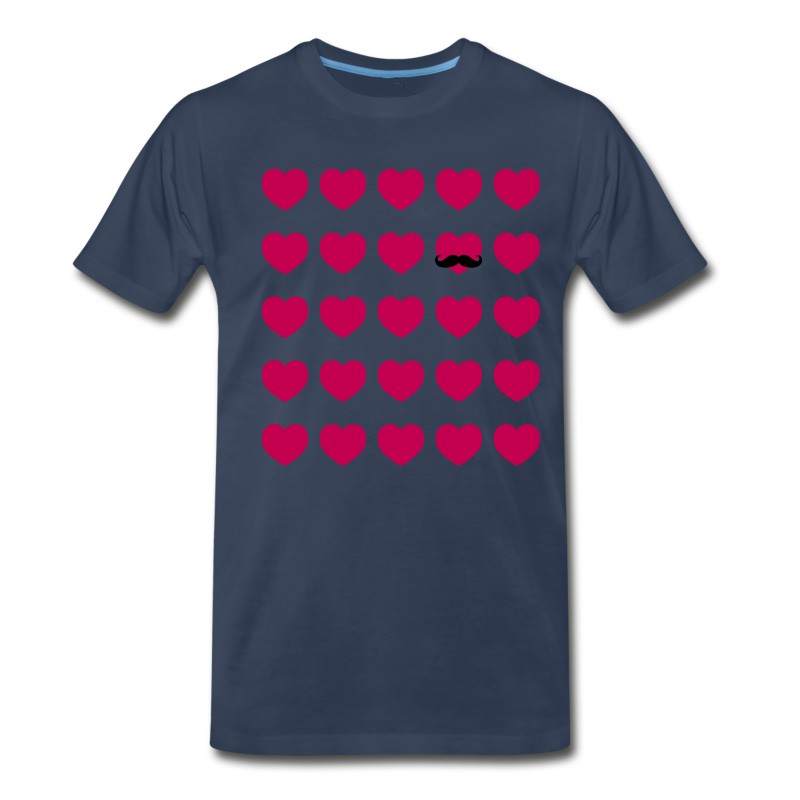 Men's Hearts Moustache T-Shirt