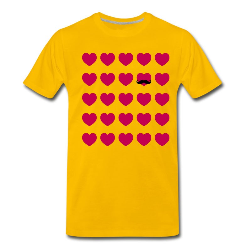 Men's Hearts Moustache T-Shirt