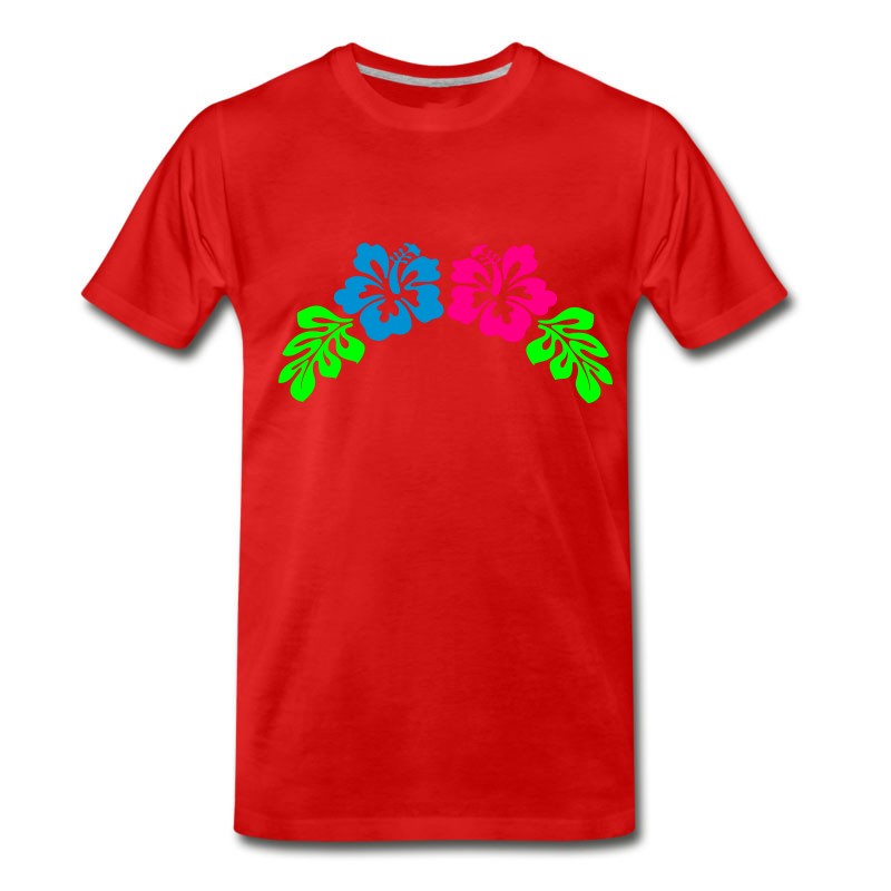 Men's Hibiscus Flower With Leaves Tank Top T-Shirt