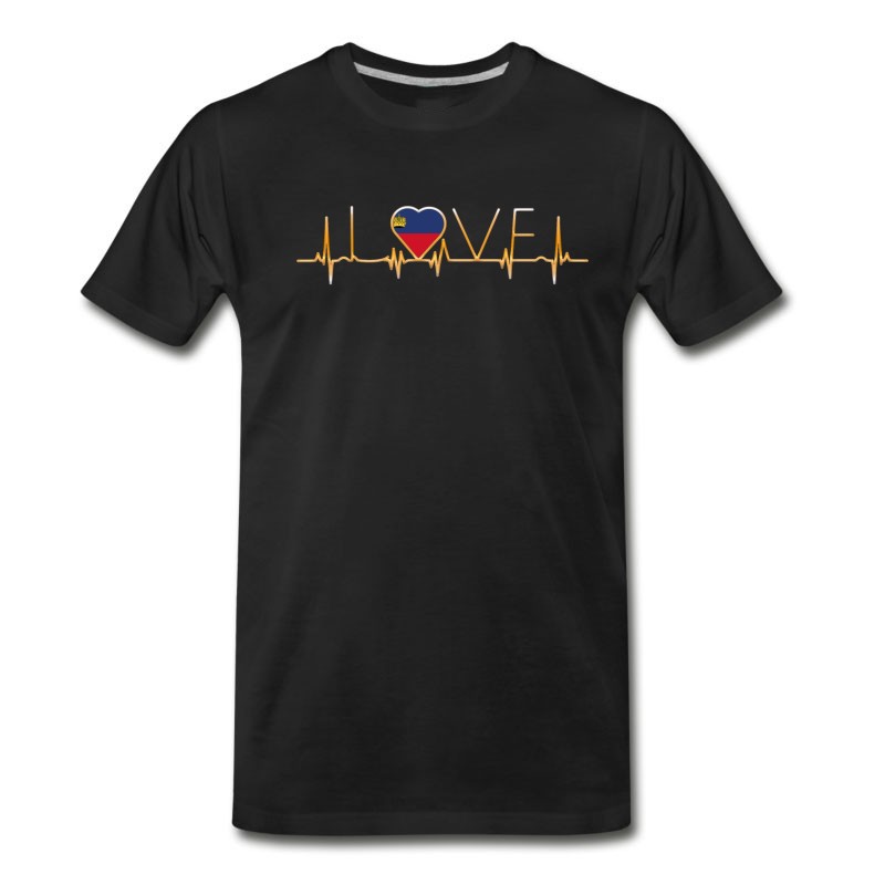 Men's Home Roots Heimat Love Heart From Liechtenstein T-Shirt