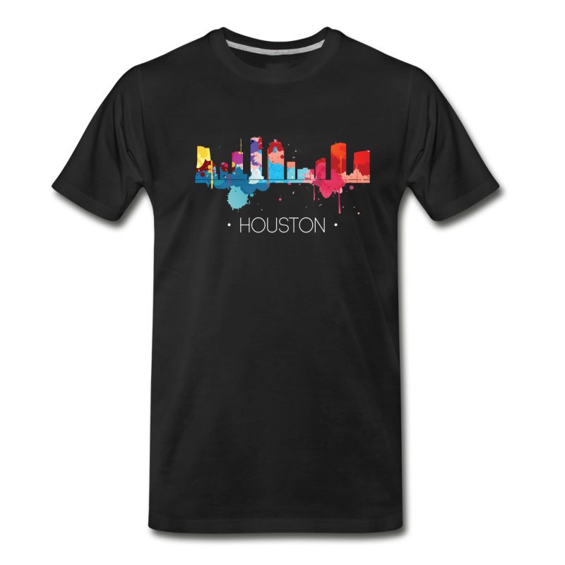 Men's Houston Panorama Watercolor T-Shirt