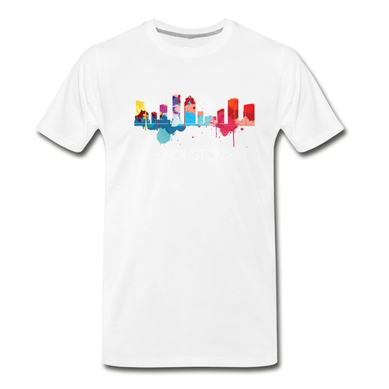 Men's Houston Panorama Watercolor T-Shirt