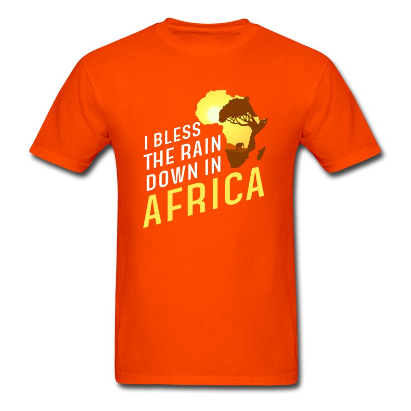 Men's I Bless The Rains Down In Africa T Shirt Funny Gif T-Shirt