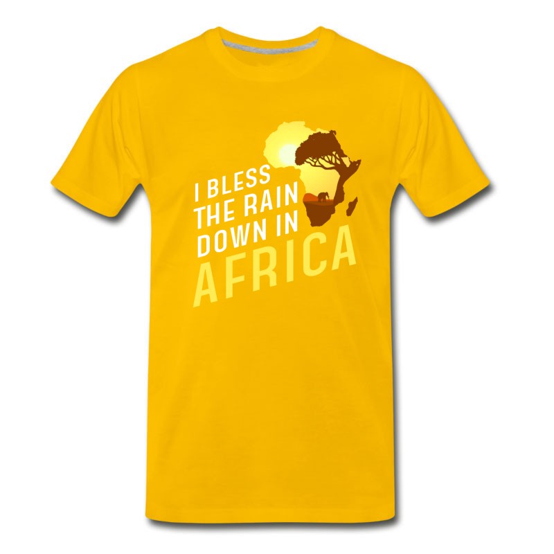 Men's I Bless The Rains Down In Africa T Shirt Funny Gif T-Shirt