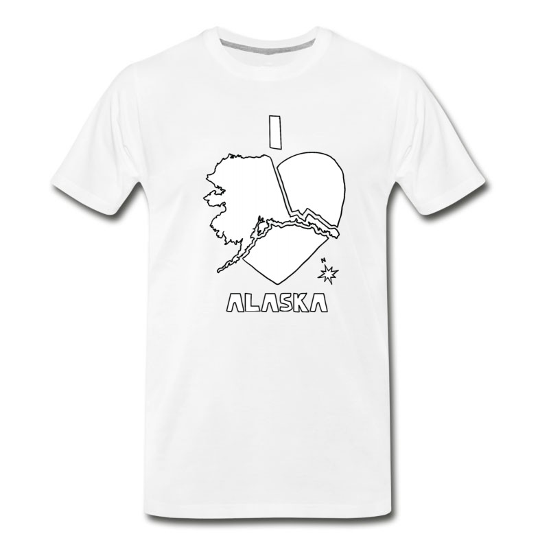 Men's I Heart Alaska (white) T-Shirt