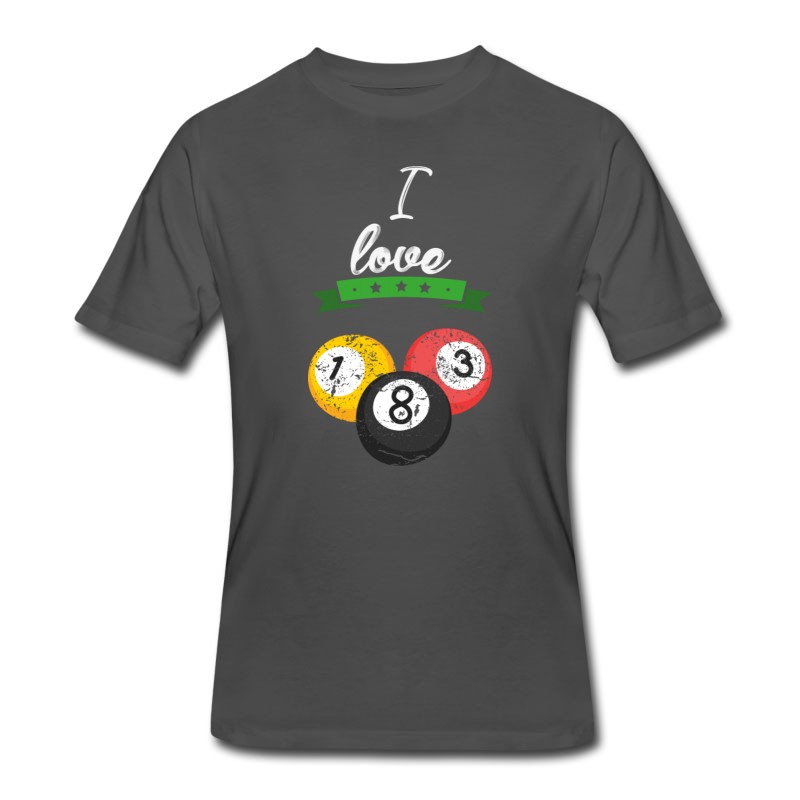 Men's I Love Billiard Sports Gift T-Shirt