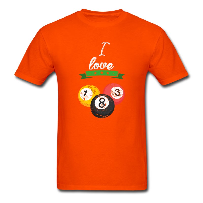 Men's I Love Billiard Sports Gift T-Shirt