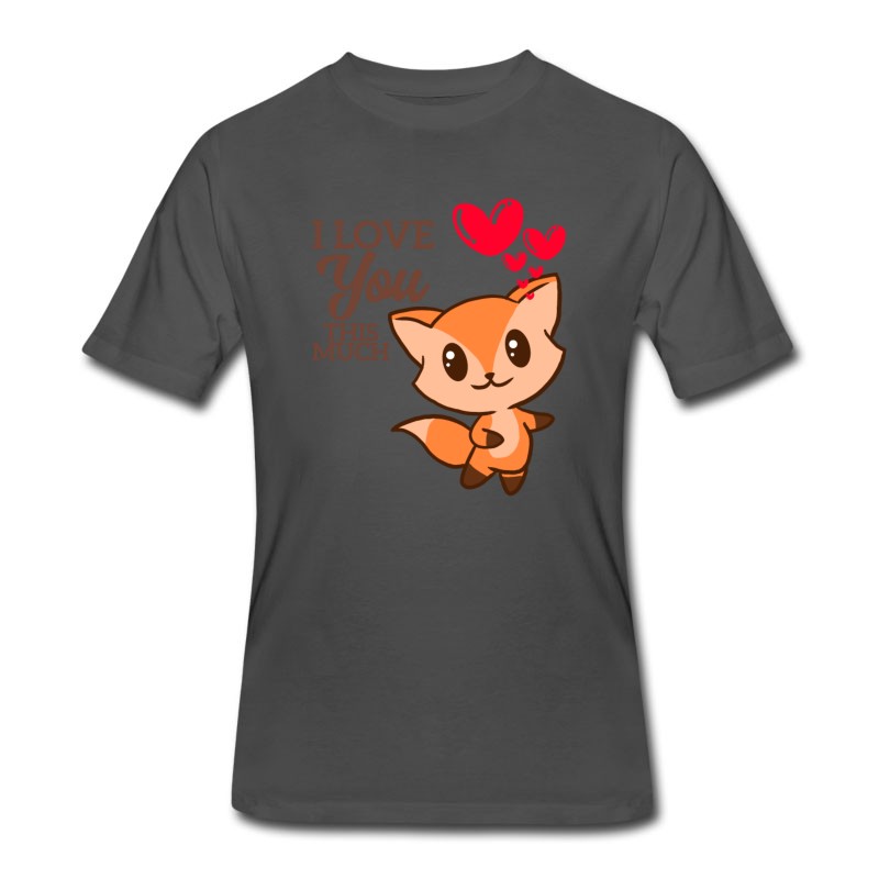 Men's I Love You This Much Cute Fox Hug Valentine T-Shirt