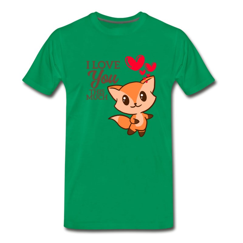 Men's I Love You This Much Cute Fox Hug Valentine T-Shirt