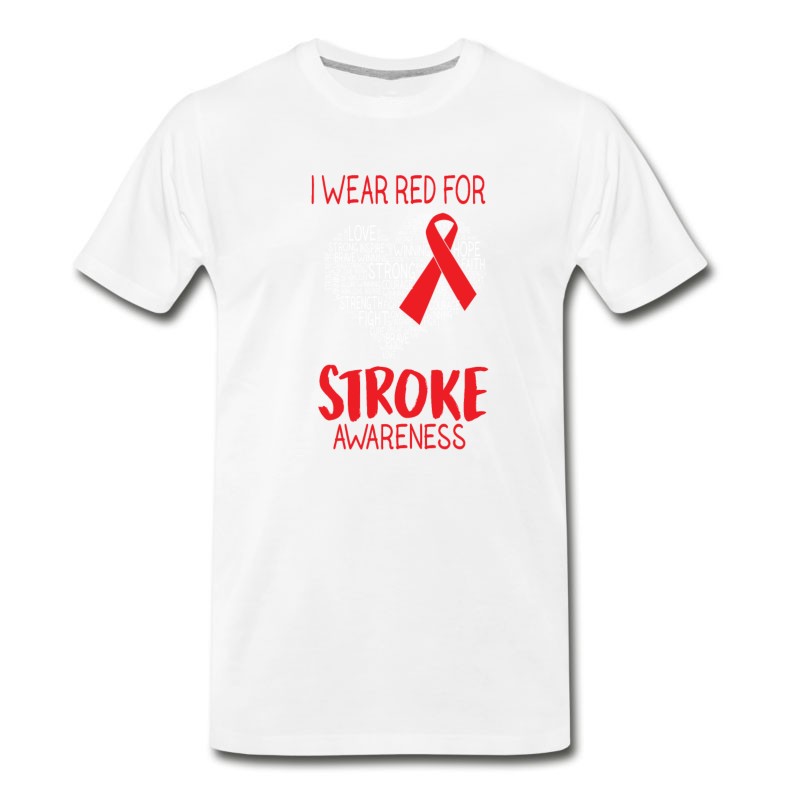 Men's I Wear Red For Stroke Awareness T-Shirt