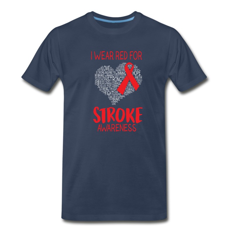 Men's I Wear Red For Stroke Awareness T-Shirt