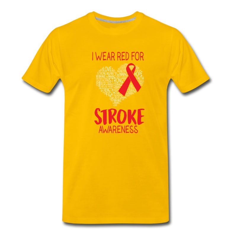 Men's I Wear Red For Stroke Awareness T-Shirt