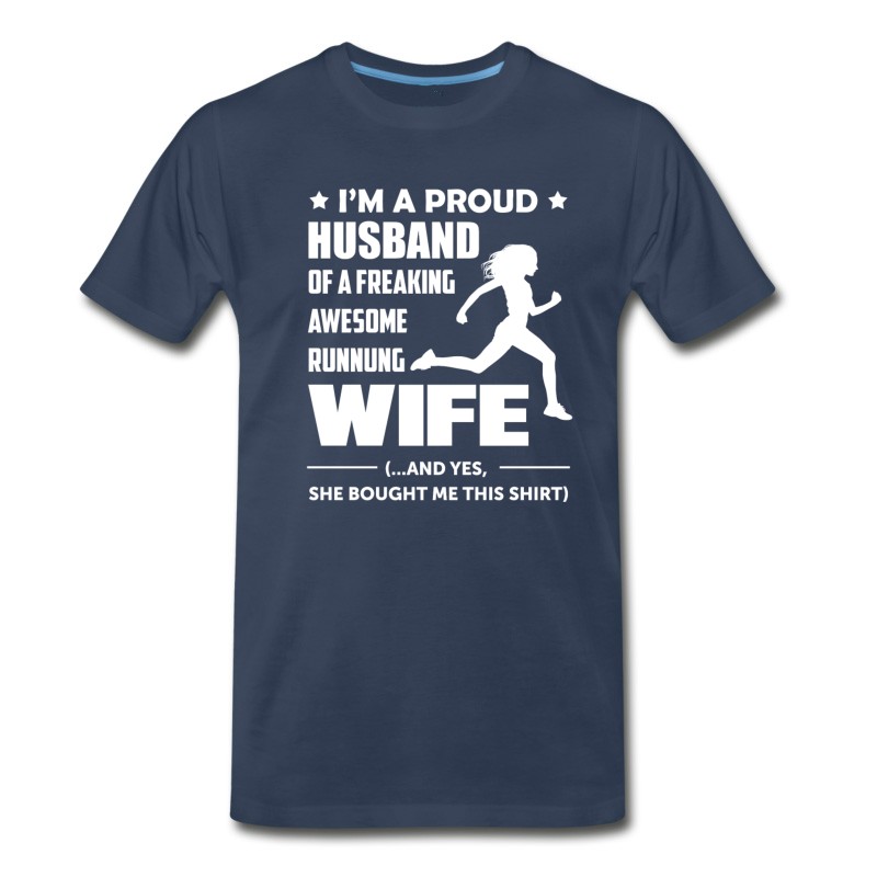 Men's I'm A Proud Husband Of A Freaking Awesome Runner T-Shirt