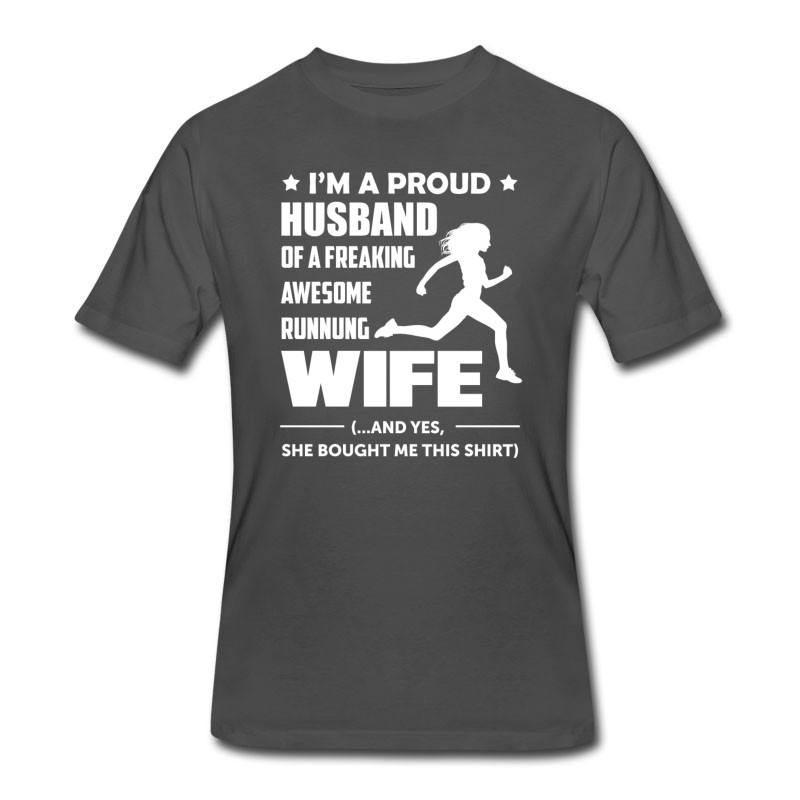 Men's I'm A Proud Husband Of A Freaking Awesome Runner T-Shirt