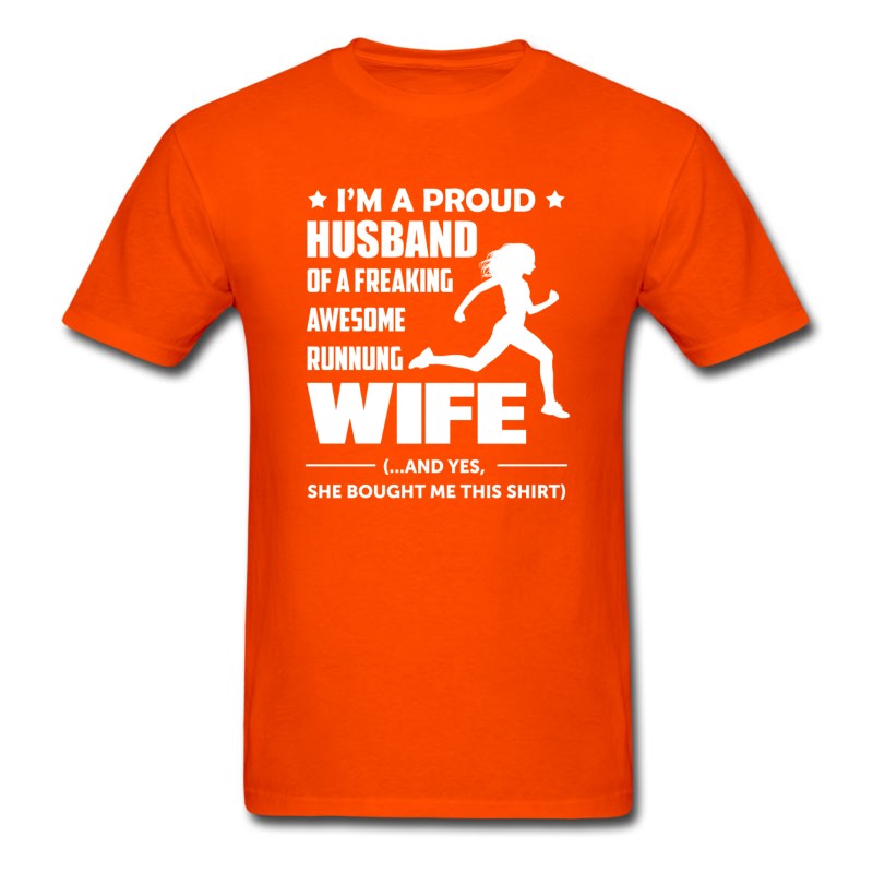 Men's I'm A Proud Husband Of A Freaking Awesome Runner T-Shirt