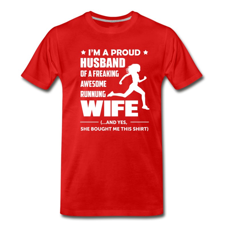 Men's I'm A Proud Husband Of A Freaking Awesome Runner T-Shirt