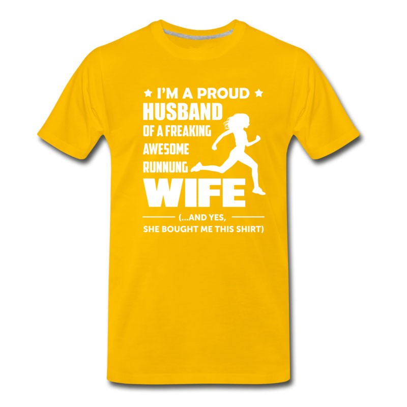 Men's I'm A Proud Husband Of A Freaking Awesome Runner T-Shirt