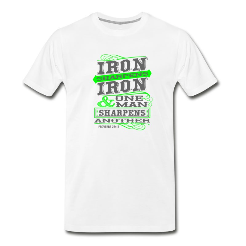 Men's Iron Sharpens Iron Dark, Christian, Bible Verse T-Shirt