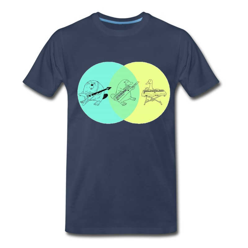 Men's Keytar Platypus Venn Diagram T-Shirt