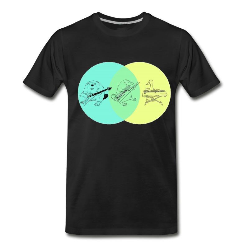 Men's Keytar Platypus Venn Diagram T-Shirt