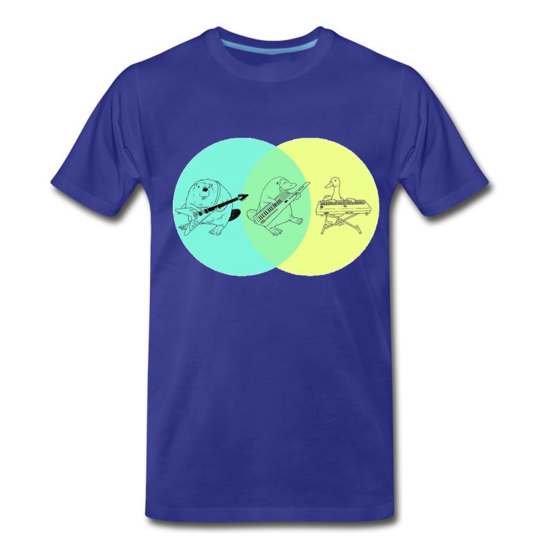 Men's Keytar Platypus Venn Diagram T-Shirt