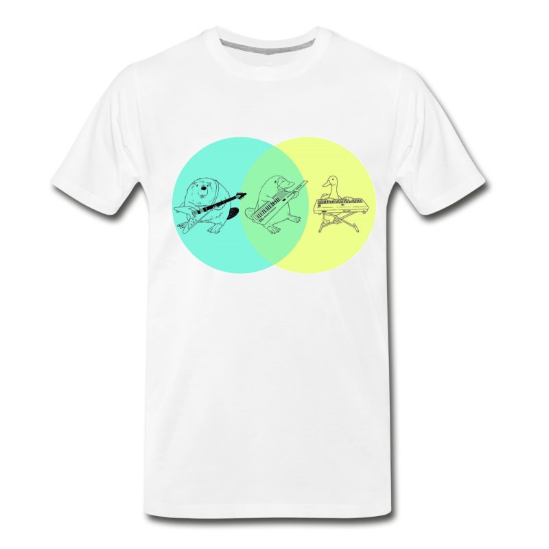 Men's Keytar Platypus Venn Diagram T-Shirt