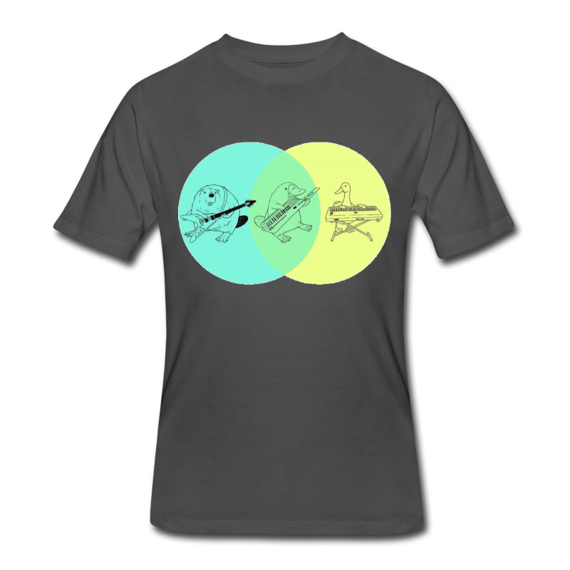 Men's Keytar Platypus Venn Diagram T-Shirt