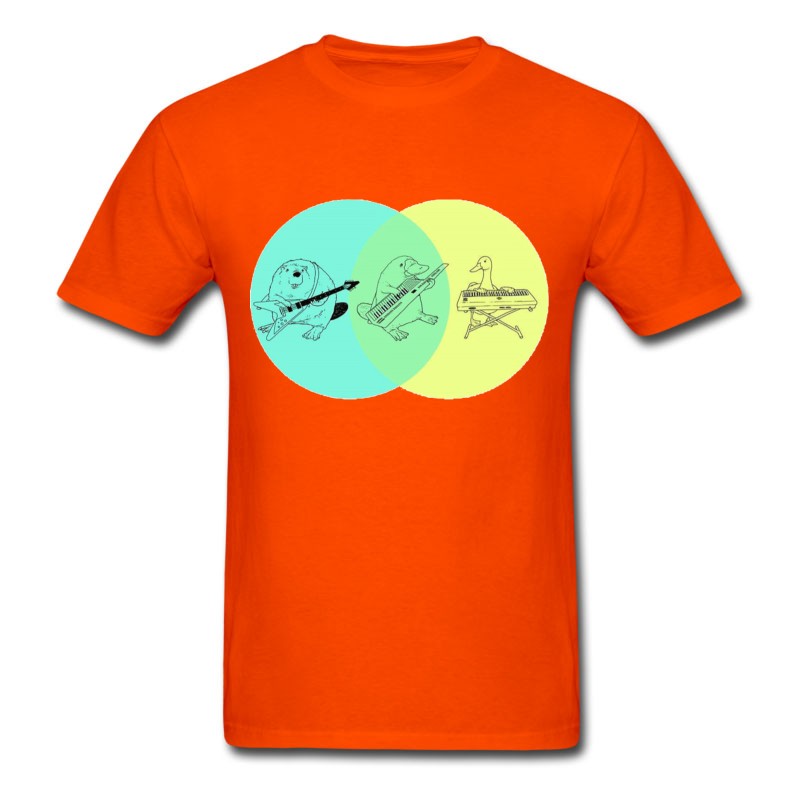 Men's Keytar Platypus Venn Diagram T-Shirt