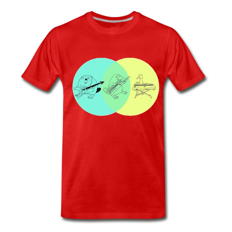 Men's Keytar Platypus Venn Diagram T-Shirt