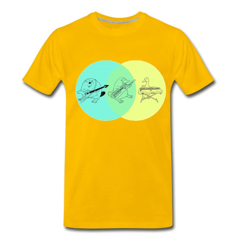 Men's Keytar Platypus Venn Diagram T-Shirt