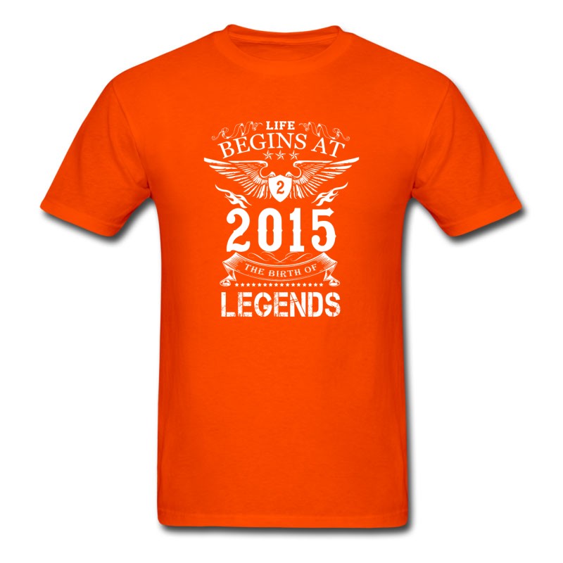 Men's Life Begin At 2 2015 The Birth Of Legends T-Shirt