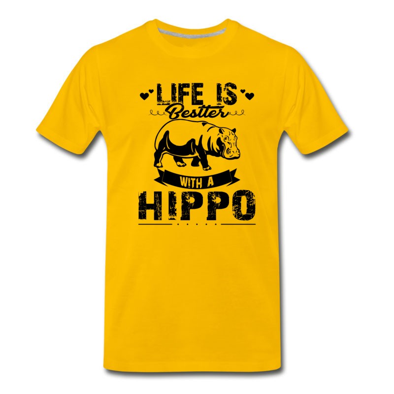 Men's Life Is Better With Hippo Shirt T-Shirt