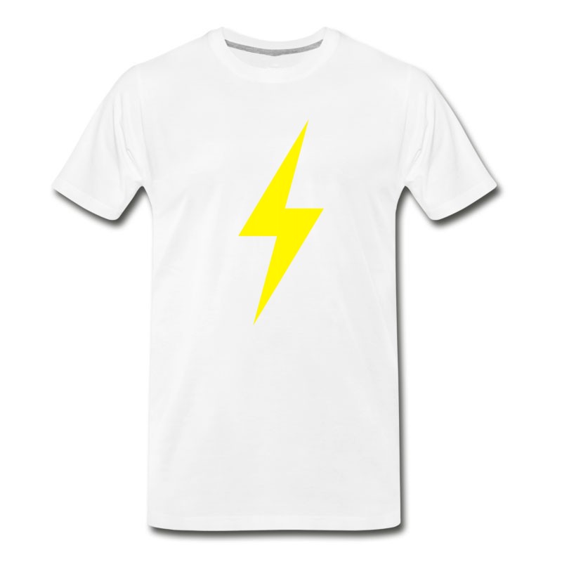 Men's Lightning Bolt Icon Yellow Design T-Shirt