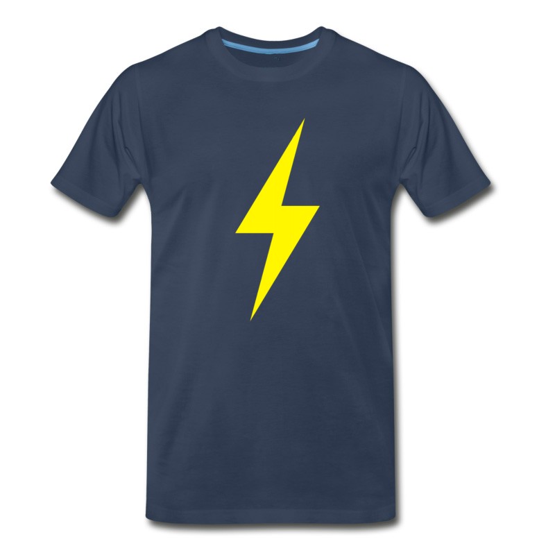 Men's Lightning Bolt Icon Yellow Design T-Shirt