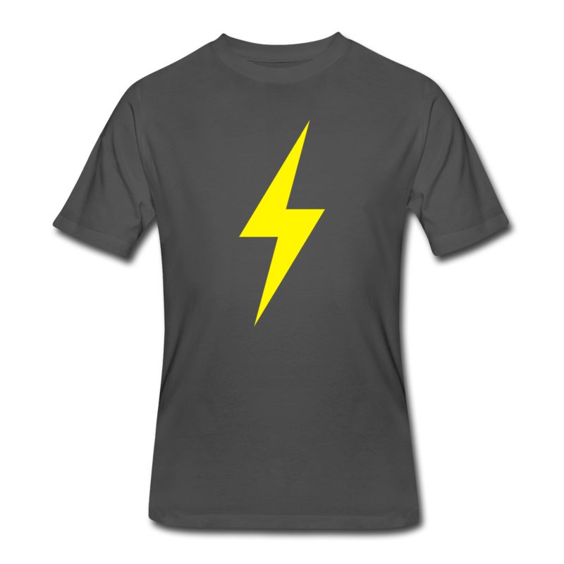 Men's Lightning Bolt Icon Yellow Design T-Shirt