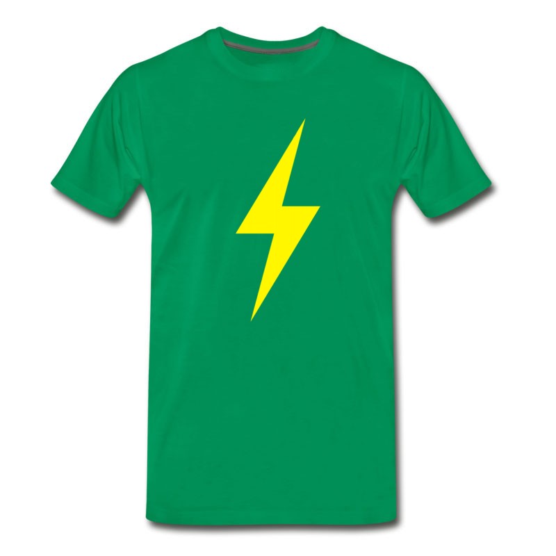 Men's Lightning Bolt Icon Yellow Design T-Shirt