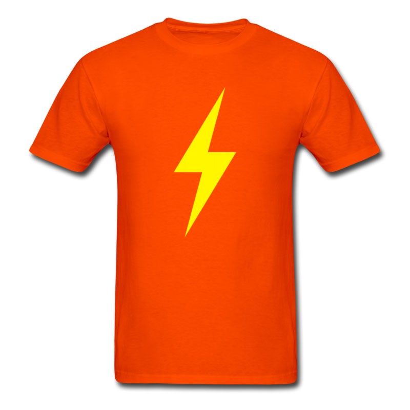 Men's Lightning Bolt Icon Yellow Design T-Shirt