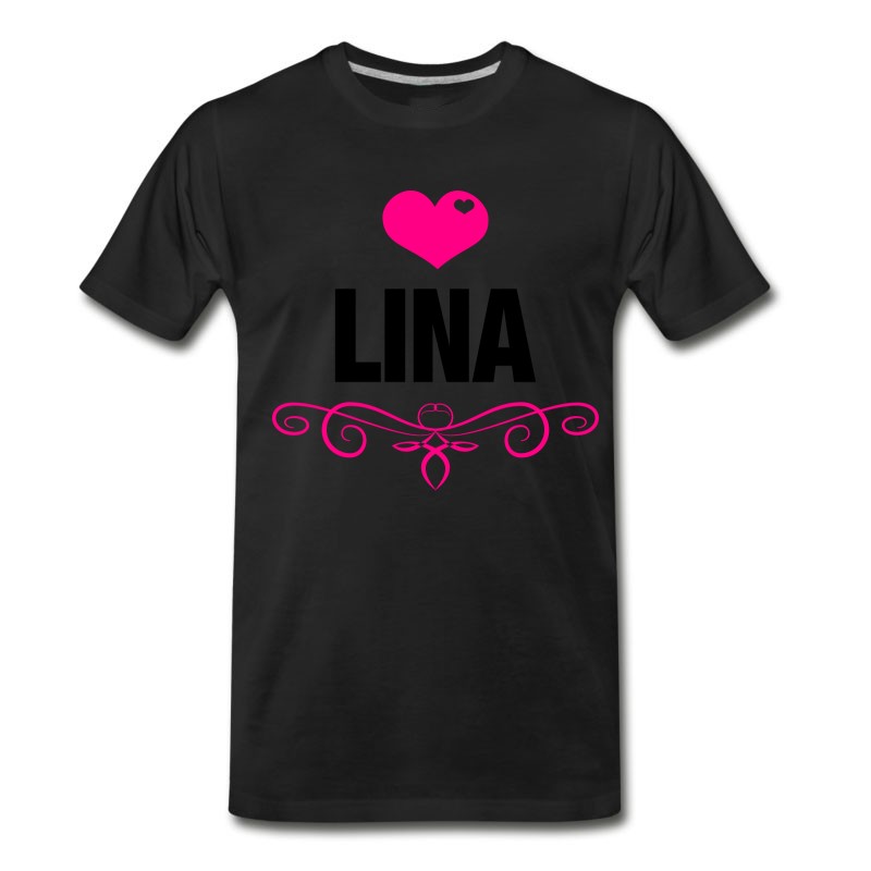 Men's LINA, Love, Hearts, Baby, Girls, Birthday, Gifts T-Shirt