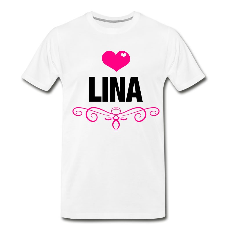 Men's LINA, Love, Hearts, Baby, Girls, Birthday, Gifts T-Shirt