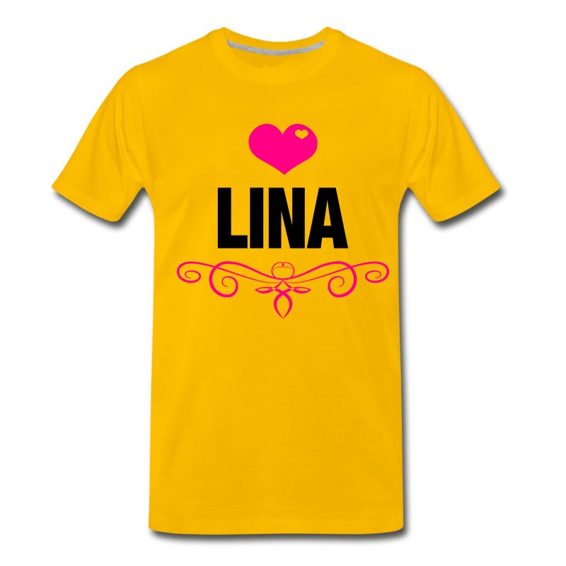 Men's LINA, Love, Hearts, Baby, Girls, Birthday, Gifts T-Shirt