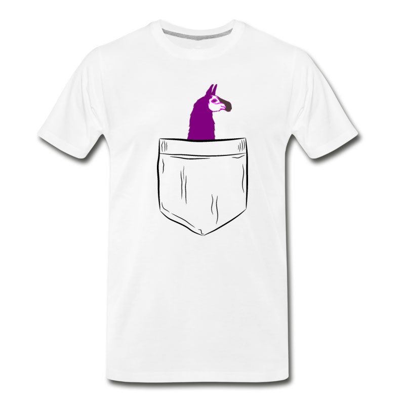 Men's Llama, Pocket T-Shirt