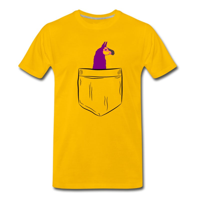 Men's Llama, Pocket T-Shirt