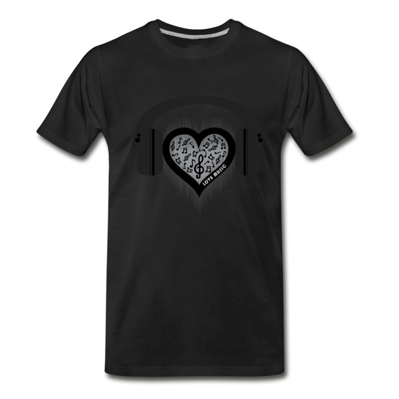 Men's Love Music Rhythm Heart Beat T-Shirt