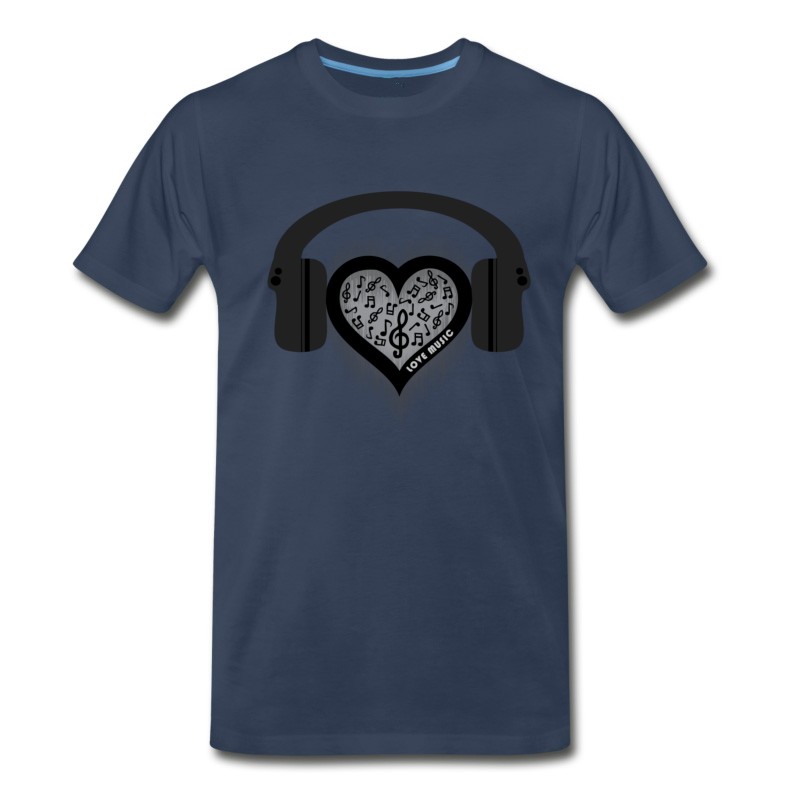 Men's Love Music Rhythm Heart Beat T-Shirt