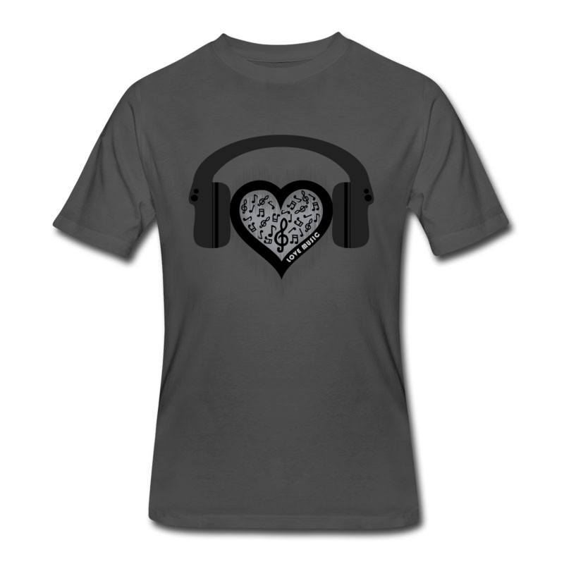 Men's Love Music Rhythm Heart Beat T-Shirt