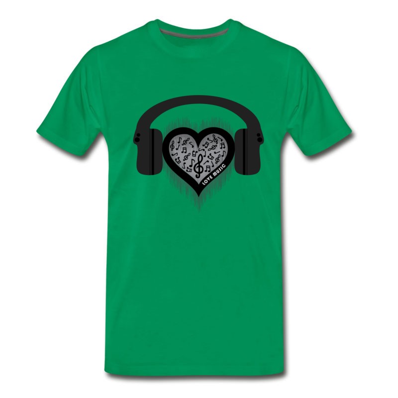 Men's Love Music Rhythm Heart Beat T-Shirt