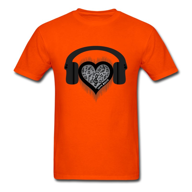 Men's Love Music Rhythm Heart Beat T-Shirt