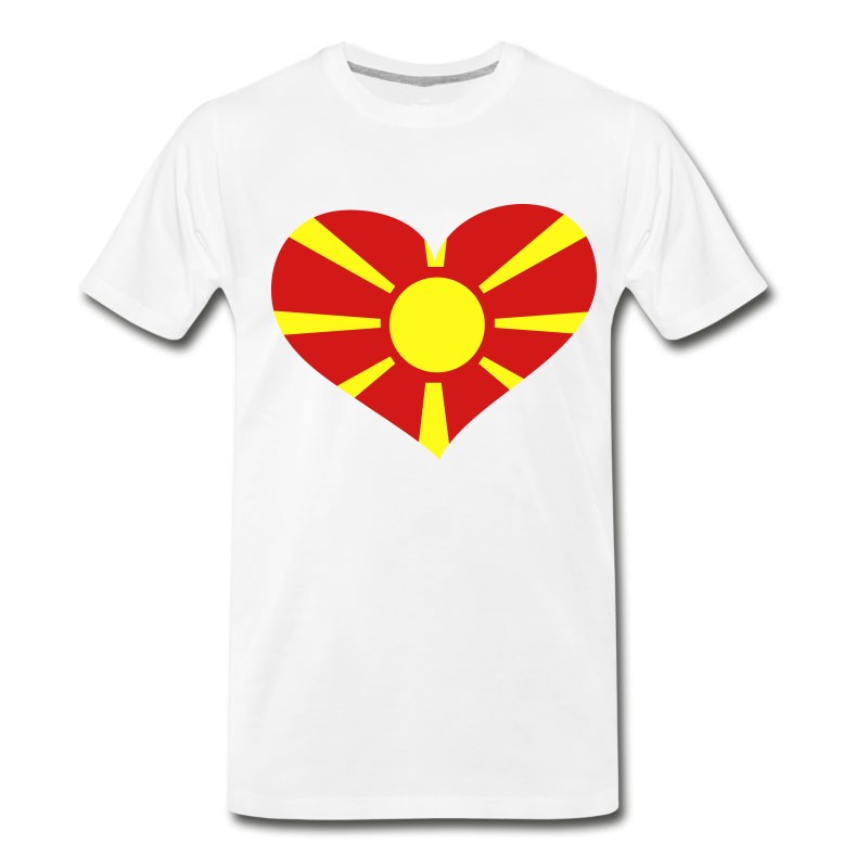 Men's Macedonia Heart； Love Macedonia T-Shirt