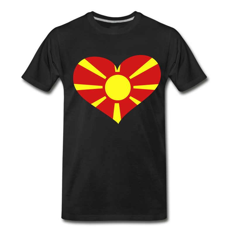 Men's Macedonia Heart； Love Macedonia T-Shirt